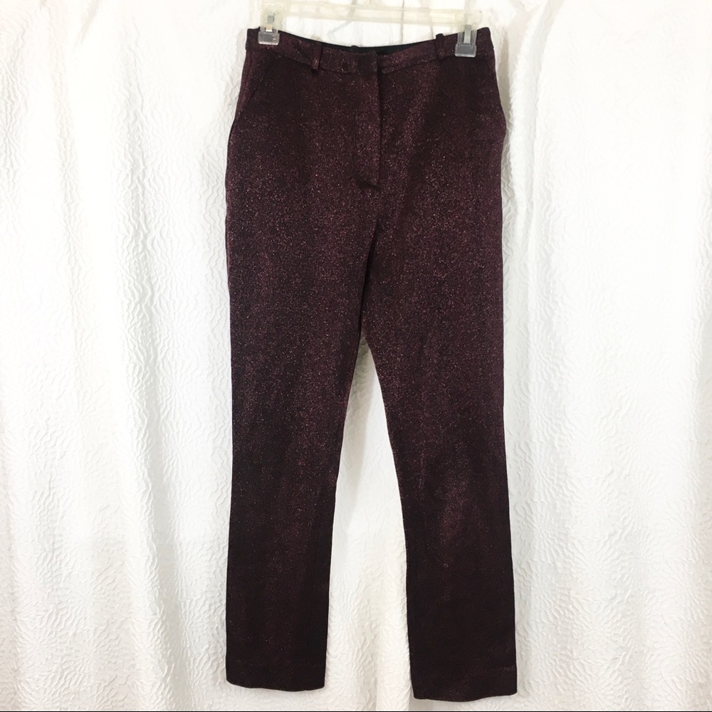 Opening Ceremony shimmering pants in red